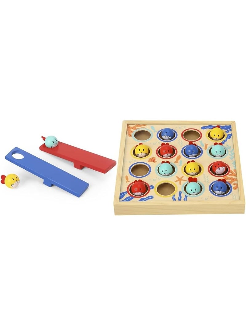 Tooky Toy Flying Fish Diving Montessori Game Set - Multicolor - 19 Pcs - Image 2